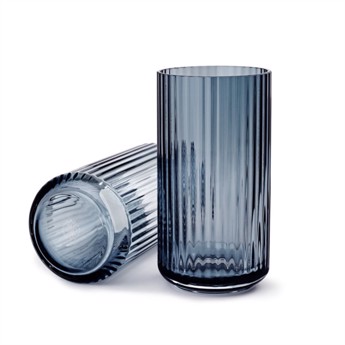 Lyngby Vasen i Glas Midtnight blue - 20 cm